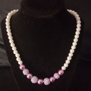 Purple Sparkle Pearl Necklace